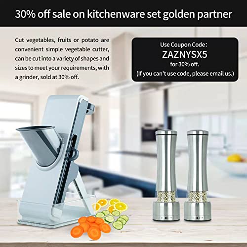 Vegetable Chopper Mandoline Slicer, Stainless Steel Panel, Cover 4 Blades, Veggie Slicer Food Cutter Apple Vegetable Onion Potato Salad Carrot Fruit Fish Meat Cutter with Container