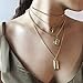 SUNSCSC Multilayer Choker Statement Bib Necklace for Women Girl Set Cross Long Chain Crystal Drop Pendant (W712A)