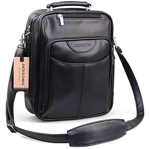 Jack&Chris®Men's Leather Cross Body Handbag Shoulder Messenger Bag