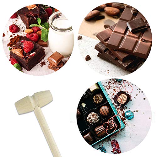 FADIKX 30Pcs Wooden Hammer for Breakable Heart Mini Wooden Hammers for Chocolate Toy Mallets for Kids, Crafts and Party Game Props
