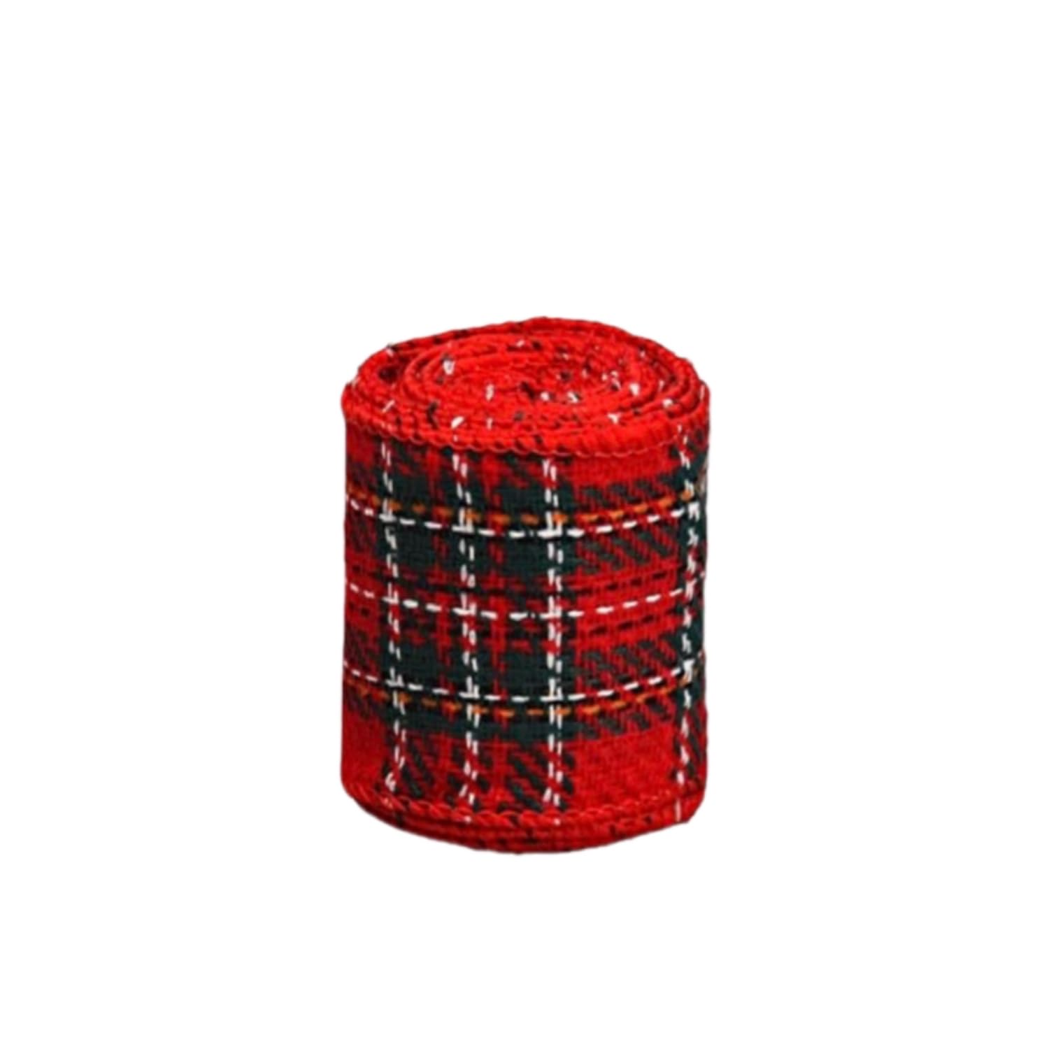 Christmas Buffalo Plaid Ribbon Plaid Wired Edge Ribbon for Christmas Tree Bow Wreath Decoration(color2)