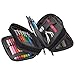 LIHIT LAB Large Capacity Triple Zipper Pencil Case For School Office College, Big Capacity 8 Compartments Pencil Bag Holder Adults Teen Boys Girls, Travel Cosmetics Storage, Jet Black (A7556-124)