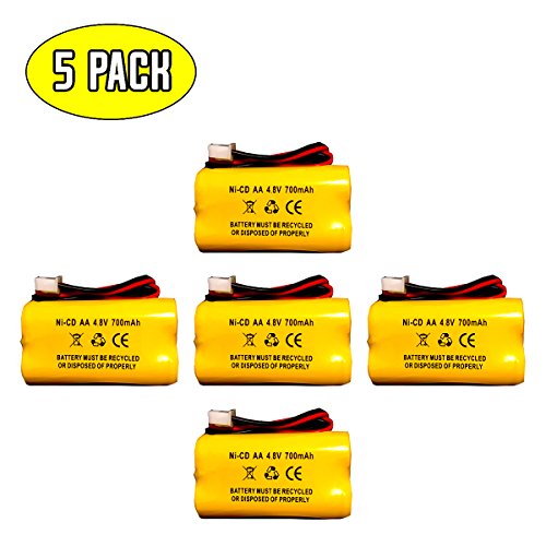 4.8v 700MAH Battery for Exit Sign Emergency Light BL93NC487 BL93NC484 BL93NC485 4.8v 500mah 4.8v 800mah NiCd NiCad Battery Ni Cd White Connector (5 Pack)