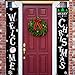 Whaline Christmas Porch Sign, Welcome and Merry Christmas Hanging Sign for Holiday Home Indoor Outdoor Porch Wall Christmas Decoration