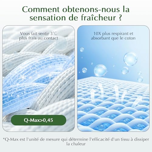 TESQ Pillow 65 x 65 cm Set of 2 Soft and Breathable Pillows, Filling 70% 7D and 30% 1.33D Polyester Fibre, Comfort and Balanced Support, Suitable for All Sleeping Positions