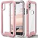 ZIZO ION Series for iPhone X Case Military Grade Drop Tested with Tempered Glass Screen Protector iPhone Xs Case Rose Gold Clear