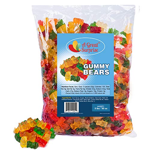 Gummy Bears - Gummy Candy - Gummy Bears Bulk - Bulk Candy - 5 Pounds (Best Tasting Gummy Bears)