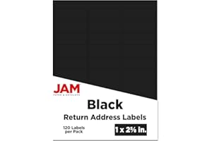 JAM PAPER Return Address Labels - Standard Mailing - 1 x 2 5/8 - Black - 120 Shipping Labels/Pack