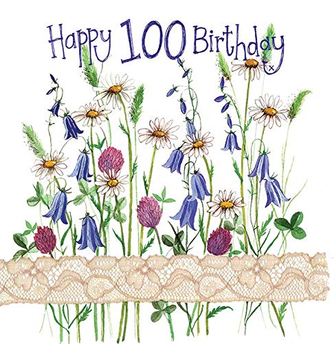 Alex Clark Happy 100th Birthday Flowers Card - One Hundred - Daisies - Floral - Grandparent - Mother - Women - Greetings Cards - Cards for Women - Designed and Printed in the UK…
