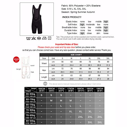 image for Cycling Bib Shorts, Santic Men's 4D Padded MTB Mountain Road Bike Shor