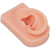 Reusable Human Ear Model Comfortable Silicone Fake Ear Model for Ear Piercing Training Ear Piercing Training Earring Display (Light Skin Color)