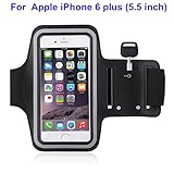 Coeuspow Sports Running Armband Armabnd for iPhone 6S/6 plus (5.5 inch), Running Exercise Gym Sport band with Dual Arm-Size Slots , Water Resistant Sweat Proof + Key pocket Holder (Black)