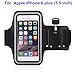Coeuspow Sports Running Armband Armabnd for iPhone 6S/6 plus (5.5 inch), Running Exercise Gym Sport band with Dual Arm-Size Slots , Water Resistant Sweat Proof + Key pocket Holder (Black)