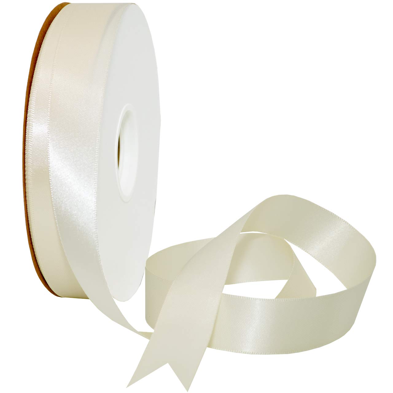 Morex Ribbon Double Face Satin Ribbon 7/8" X 50 YD Bridal White Ribbon for Gift Wrapping, Birthday Gift Cards, Satin Dress for Women, Silk Ribbons for Crafts, Wedding Gifts for Couple