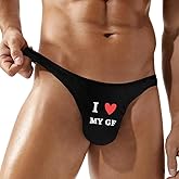 Men's Thong Underwear, Low Rise G-String Bikini Briefs, Sexy T-Back for Gym & Sport