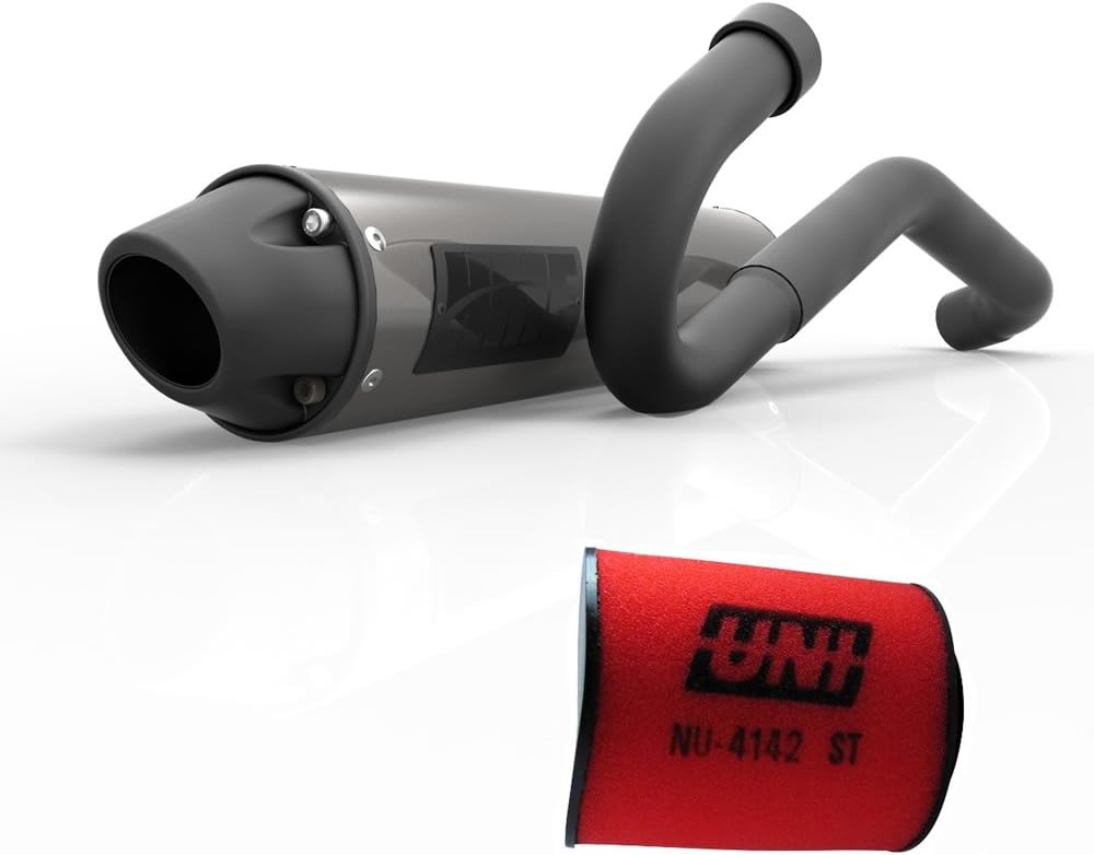 HMF Honda Rancher 420 SRA 2014-2021 Full Blackout Exhaust Muffler + UNI