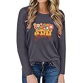 Vintage Fashion Shirt Women Floral Pattern Hippie Retro 70s Disco Peace Casual Long Sleeve Tops