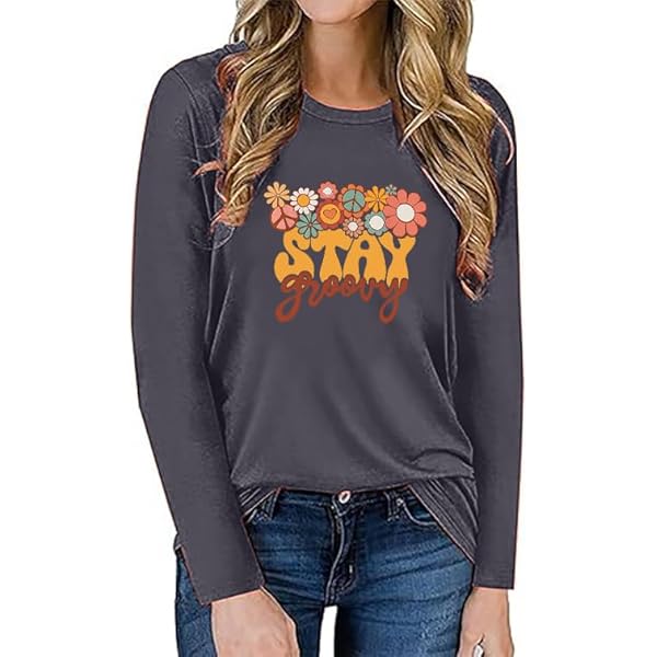 Retro Peace Pullover Tops for Women Peace Love Sign Sweatshirt