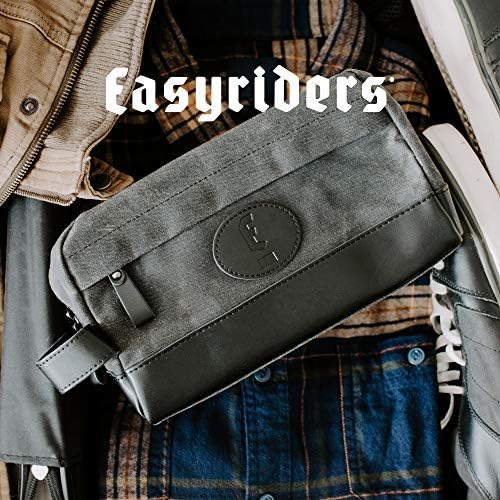 Easyriders Black Leather and Wax Canvas Toiletry Bag for Men (Limited Edition) 3 Easyriders Black Leather and Wax Canvas Toiletry Bag for Men (Limited Edition)