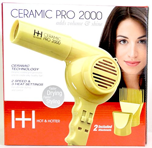 Click Here to See More Images Hot & Hotter Ceramic Pro 2000 Hair Dryer Blower Faster Drying Faster Styling