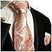 Paul Malone Necktie, Pocket Square and Cufflinks 100% Silk Coral Paisley