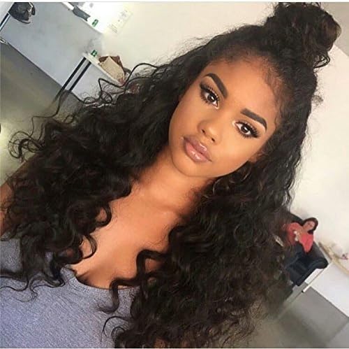 Ms Fenda High Density Lace Front Wigs 250% Density Brazilian Remy Human Hair Natural Hairline Wigs with Baby Hair and Adjustable Strap (16inch, Loose wave)