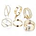 Cougar's Choice 6pcs Stack Rings Glod Plated Ring Knuckle Nail Ring Set