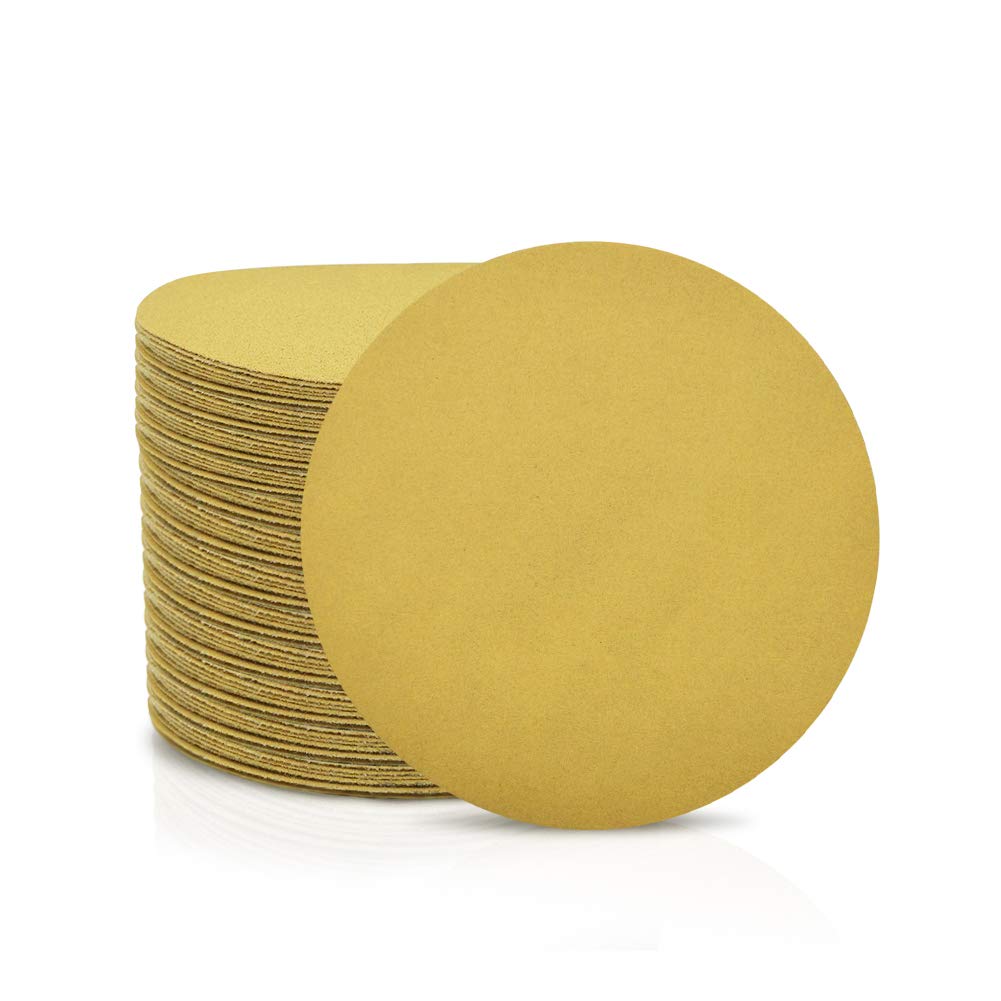 SPEEDWOX 100 Pcs 6 Inches Sanding Discs 180 Grit Dustless Hook and Loop Sandpaper for Random Orbital Sander Yellow Finishing Discs for Automotive Woodworking
