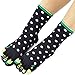 Cute Cartoon Frog and White Polka Dot Cotton Socks Toes Socks for Girls (01)