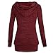 Simier Fariry Women's Long Sleeve Shawl Collar Knit Sweatshirt Pullover Hoodies