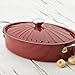 Rachael Ray Cucina Nonstick Sauce Pan/Saucepan/Oval Sauteuse with Lid, 5 Quart, Cranberry Red