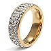VNOX Women Stainless Steel Eternity Ring CZ Cubic Zirconia Circle Round,Gold Plated,7mm Width (7)