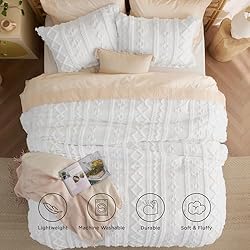 Bedsure Tufted Boho Comforter Set Full - Khaki Boho