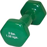 CanDo Vinyl-Coated Cast Iron Dumbbells, 3 lbs., Individual