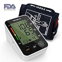 TEC.BEAN Automatic Upper-Arm Digital Blood Pressure Monitor with Heart Rate Detection and Storage for 2 Users, FDA-Certified