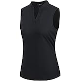 Vidusou Womens Sleeveless V Neck Golf Polo Shirts