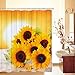 Likiyol Bathroom Shower Curtain Sunflowers in The Sunset Shower Curtains with 12 Hooks, Durable Waterproof Fabric Bathroom Curtain