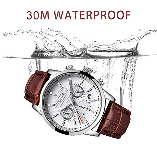 LIGE-Relojes-Hombre-Impermeable-Militar-Cronografo-Relojes-Hombre-Negocio-Cuarzo-Relojes-Casual-Moda-Marron-Cuero-Relojes