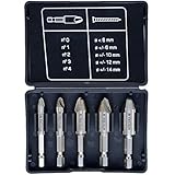 5pcs Damaged Screw Remover Set - Extractor Set by Hitecera - Easily Remove Stripped or Damaged Screws - Set of 5 Stripped Screw Removers
