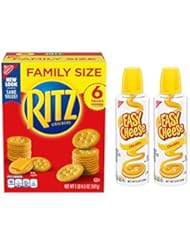 RITZ Original Crackers and Easy Cheese Cheddar Snack Variety Pack, 1 Family Size Box & 2 Cans