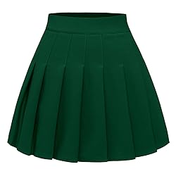 Timormode Women’s Pleated Skirt Mini Skater Basic