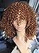 ATOZWIG Synthetic Short Afro Kinky Curly Wig Glueless Brown Blonde Colour Synthetic Hair With Bangs Baby Hair