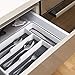 RayPard 24-Piece Silverware Set, Flatware Set Mirror Polished, Dishwasher Safe Service for 4, Include Fork/Spoon with 5-Compartment Non Slip Silverware Drawer Organizer Box Tray