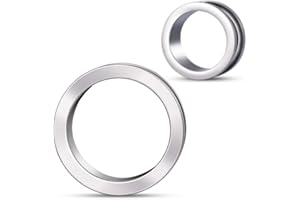 COOEAR Titanium Earrings Piercing Tunnels, 1 Pair Ear Gauges Stretchered Plugs, Steel Color Eyelet Body Jewelry.