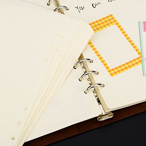 Hestya A5 6-Ring Binder Planner Refill Paper for Journals Notebooks Diaries Inserts, 8.35 by 5.59 Inches (200)