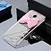 HTC Desire 510 Case - Mavis's Diary 3D Handmade Bling Crystal Lovely Pink Bow with Shiny Diamonds Clear Hard Case for HTC Desire 510 with Flower Dust Plug & Pink Stylus Pen