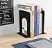 Bookends for Shelves - 6 Pairs Metal Book Ends for Heavy Book Stoppers, Heavy Duty Book Holder Organizer - Black, 5 x 6.6 x 4.75 inches