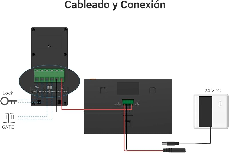 Sistema de Intercomunicador de Vídeo WiFi 1080P, monitor tátil a cores de 7'', campainha de vídeo de 2 fios, destrancamento remoto, áudio bidirecional, banda dupla (2,4/5GHz), design fino, CP5