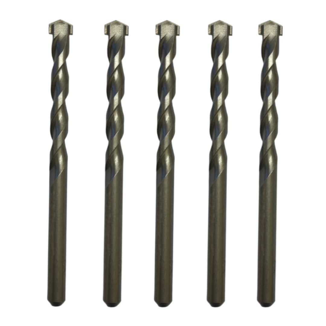 5.5mm x 100mm TCT Tipped Masonry Drill Bits (Pack Of 5) For Concrete Brick Porcelain Ceramic Tile Plastic Wood