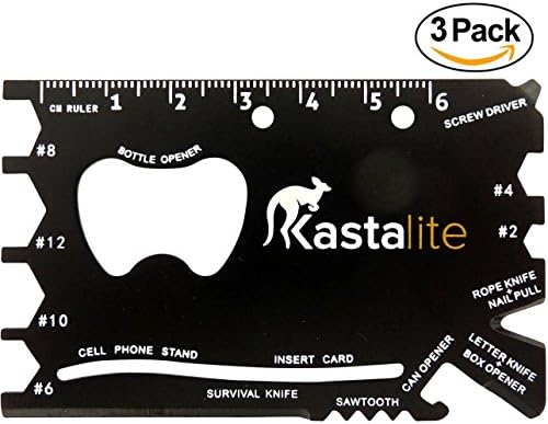 Multitool Card Pocket Tool Credit Card Tactical Knife Novelty Gift Set, 18-in-1 Multi-Tool Wallet Set, Camping Outdoor Survival Multi Tool Gear Screwdriver Beer Bottle Can Opener Toolcard By Kastalite